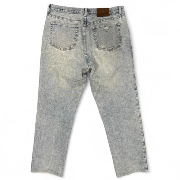 Vintage Guess Jeans Mens 36x28 Blue Denim 90s Made in USA Straight Zip Up Pants - Picture 3 of 11